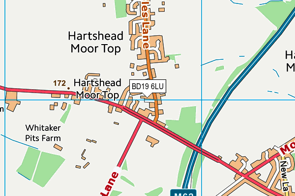 BD19 6LU map - OS VectorMap District (Ordnance Survey)