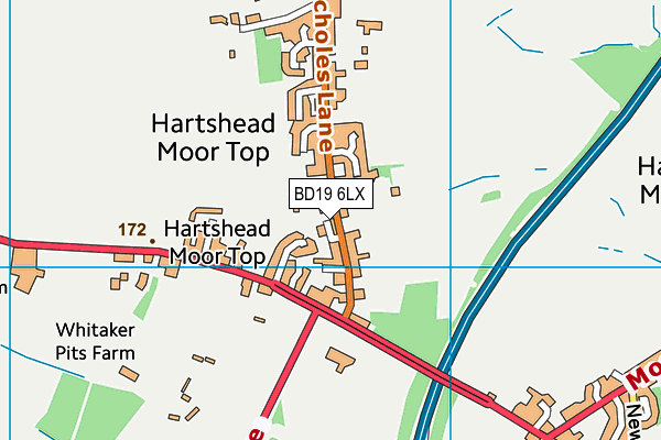 BD19 6LX map - OS VectorMap District (Ordnance Survey)