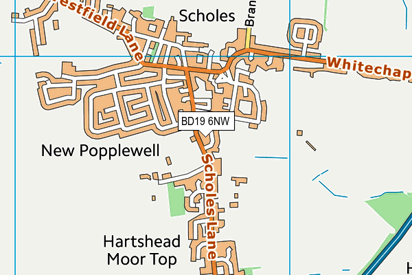 BD19 6NW map - OS VectorMap District (Ordnance Survey)