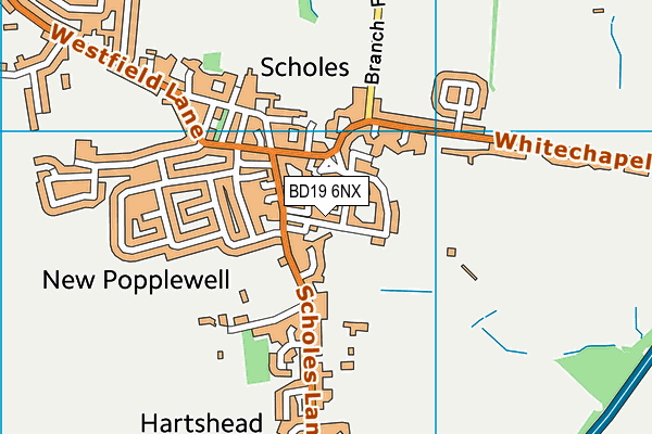 BD19 6NX map - OS VectorMap District (Ordnance Survey)