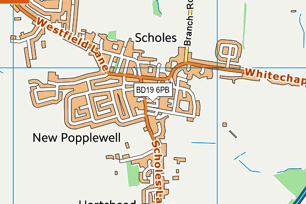 BD19 6PB map - OS VectorMap District (Ordnance Survey)