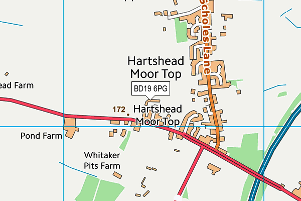 BD19 6PG map - OS VectorMap District (Ordnance Survey)