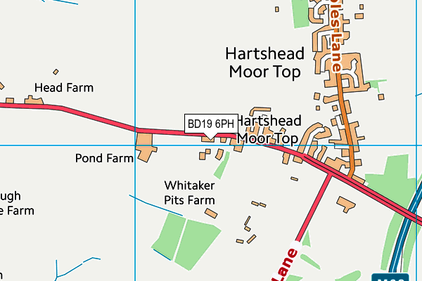 BD19 6PH map - OS VectorMap District (Ordnance Survey)