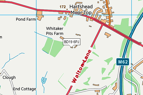 BD19 6PJ map - OS VectorMap District (Ordnance Survey)