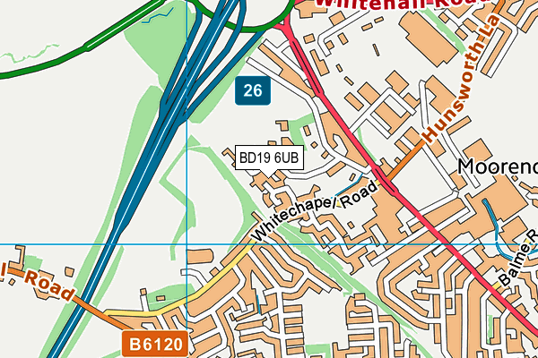 BD19 6UB map - OS VectorMap District (Ordnance Survey)