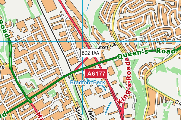 BD2 1AA map - OS VectorMap District (Ordnance Survey)