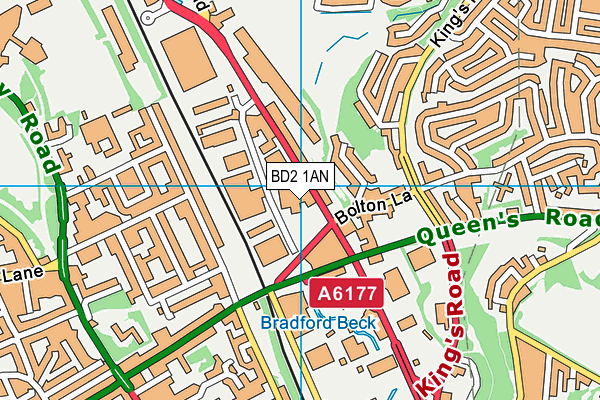 BD2 1AN map - OS VectorMap District (Ordnance Survey)