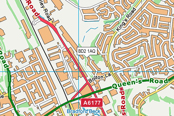 BD2 1AQ map - OS VectorMap District (Ordnance Survey)