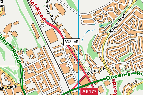 BD2 1AR map - OS VectorMap District (Ordnance Survey)