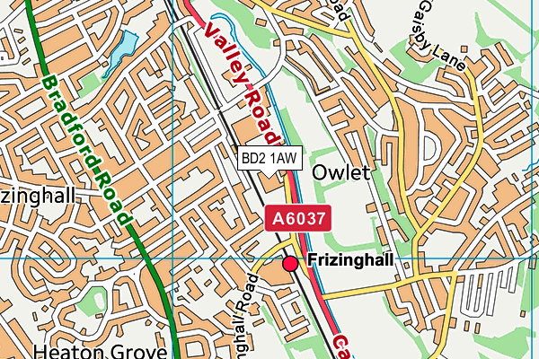 BD2 1AW map - OS VectorMap District (Ordnance Survey)