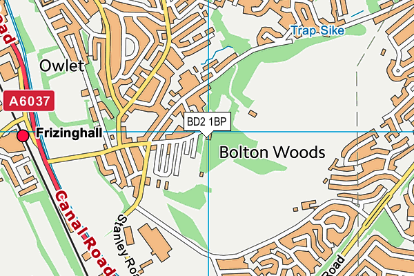 BD2 1BP map - OS VectorMap District (Ordnance Survey)