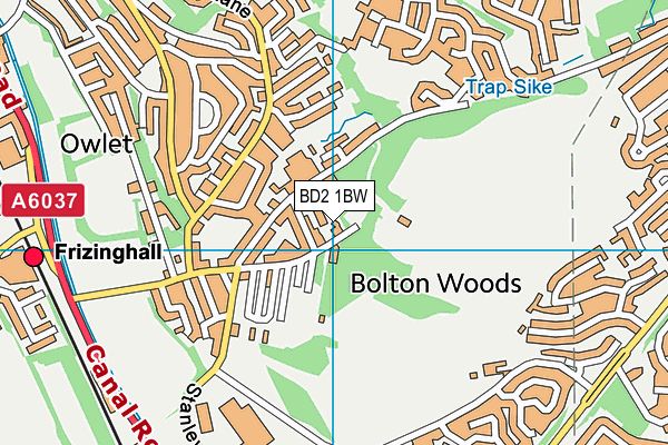 BD2 1BW map - OS VectorMap District (Ordnance Survey)