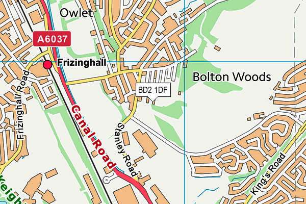 BD2 1DF map - OS VectorMap District (Ordnance Survey)