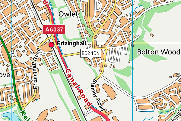 BD2 1DN map - OS VectorMap District (Ordnance Survey)