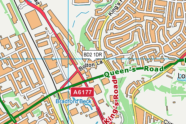 BD2 1DR map - OS VectorMap District (Ordnance Survey)
