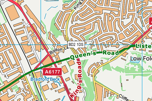 BD2 1DS map - OS VectorMap District (Ordnance Survey)