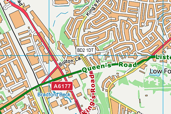 BD2 1DT map - OS VectorMap District (Ordnance Survey)