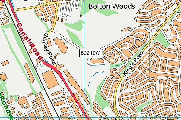 BD2 1DW map - OS VectorMap District (Ordnance Survey)