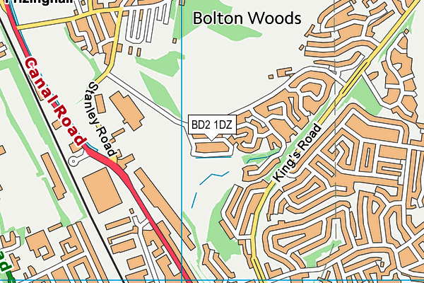 BD2 1DZ map - OS VectorMap District (Ordnance Survey)