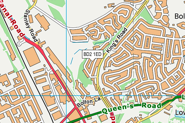 BD2 1ED map - OS VectorMap District (Ordnance Survey)