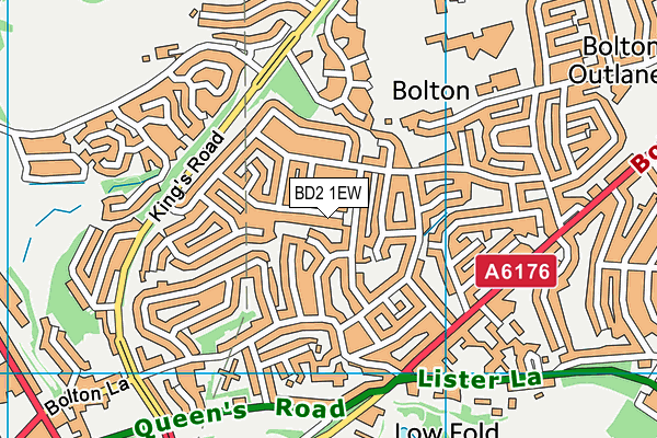 BD2 1EW map - OS VectorMap District (Ordnance Survey)