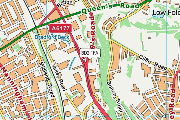 BD2 1FA map - OS VectorMap District (Ordnance Survey)