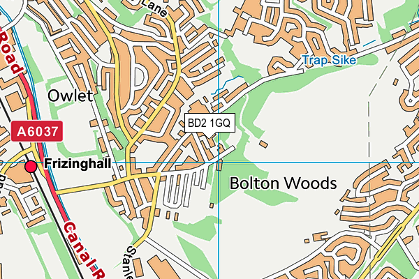 BD2 1GQ map - OS VectorMap District (Ordnance Survey)