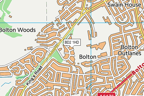 BD2 1HD map - OS VectorMap District (Ordnance Survey)