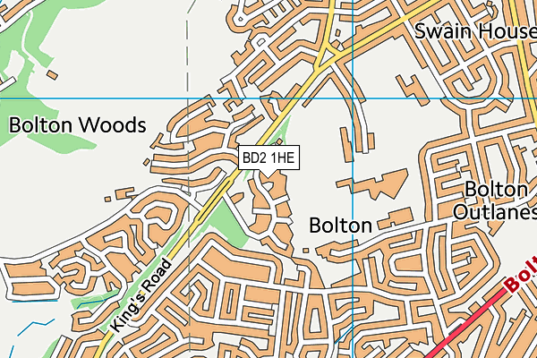 BD2 1HE map - OS VectorMap District (Ordnance Survey)