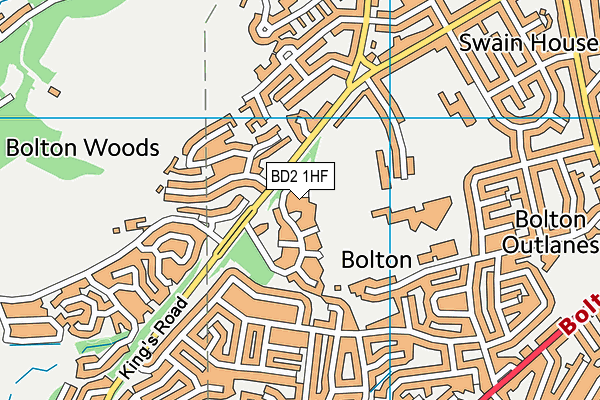 BD2 1HF map - OS VectorMap District (Ordnance Survey)