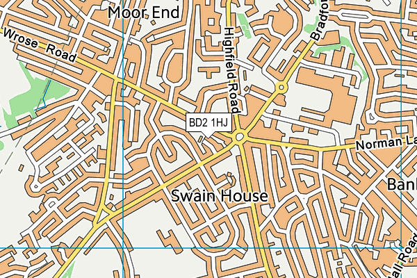 BD2 1HJ map - OS VectorMap District (Ordnance Survey)
