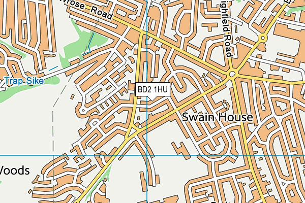 BD2 1HU map - OS VectorMap District (Ordnance Survey)
