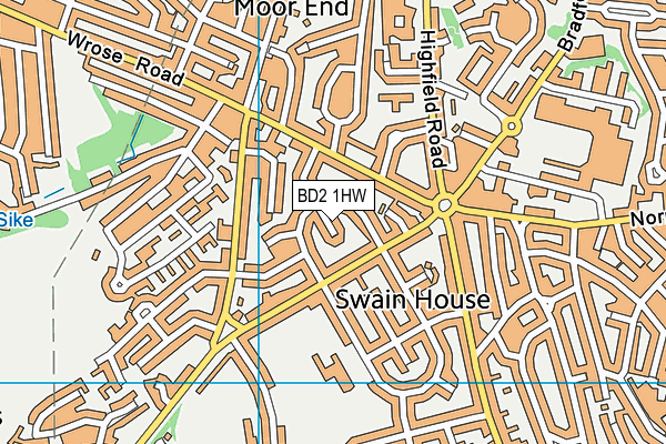 BD2 1HW map - OS VectorMap District (Ordnance Survey)