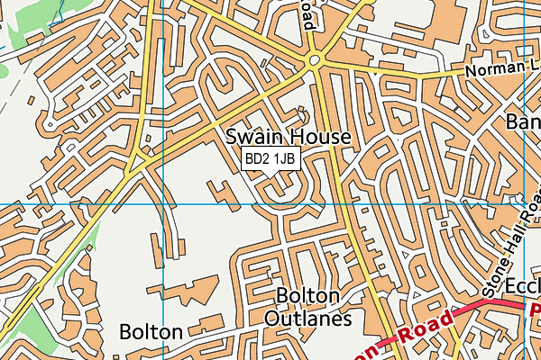 BD2 1JB map - OS VectorMap District (Ordnance Survey)