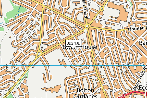 BD2 1JD map - OS VectorMap District (Ordnance Survey)