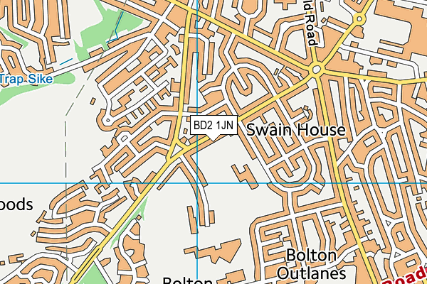 BD2 1JN map - OS VectorMap District (Ordnance Survey)