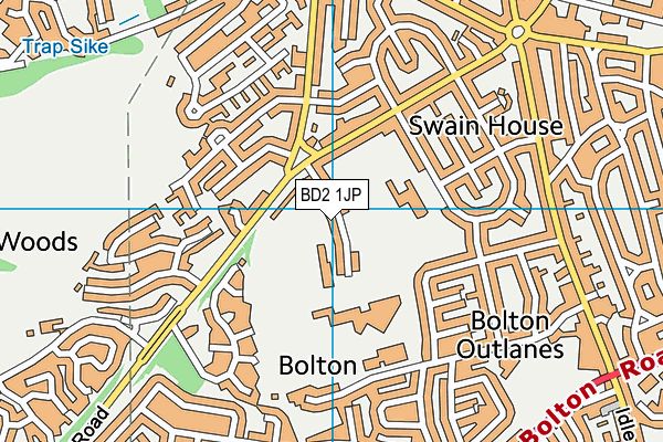Hanson Academy map (BD2 1JP) - OS VectorMap District (Ordnance Survey)