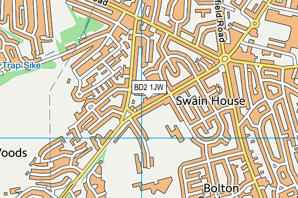BD2 1JW map - OS VectorMap District (Ordnance Survey)