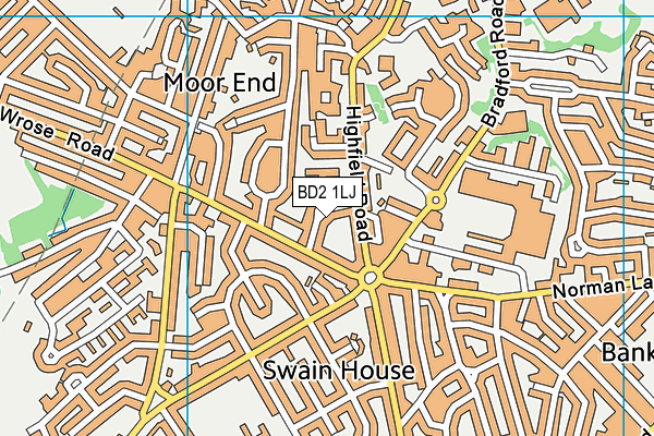 BD2 1LJ map - OS VectorMap District (Ordnance Survey)