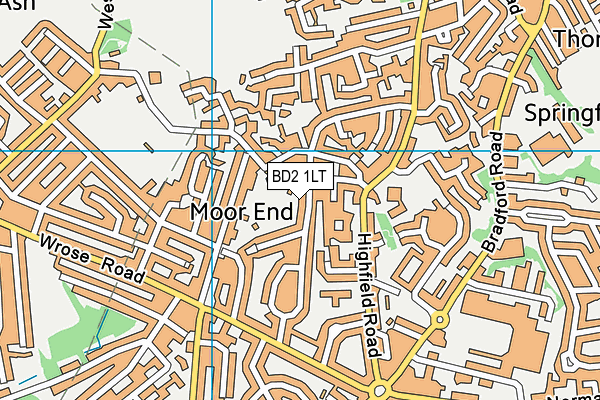 BD2 1LT map - OS VectorMap District (Ordnance Survey)