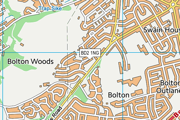 BD2 1NG map - OS VectorMap District (Ordnance Survey)