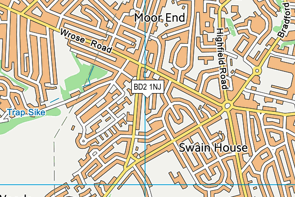 BD2 1NJ map - OS VectorMap District (Ordnance Survey)