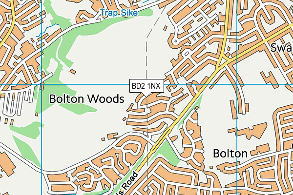 BD2 1NX map - OS VectorMap District (Ordnance Survey)