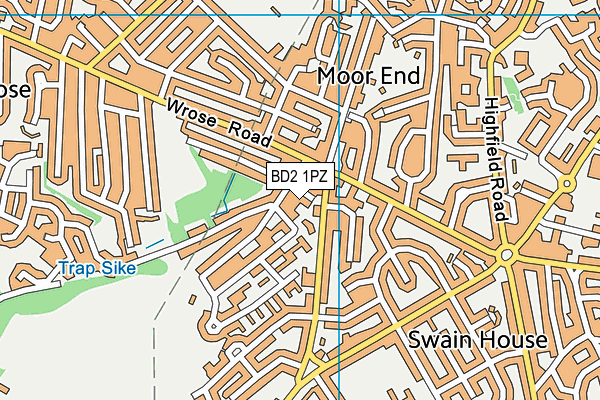 BD2 1PZ map - OS VectorMap District (Ordnance Survey)