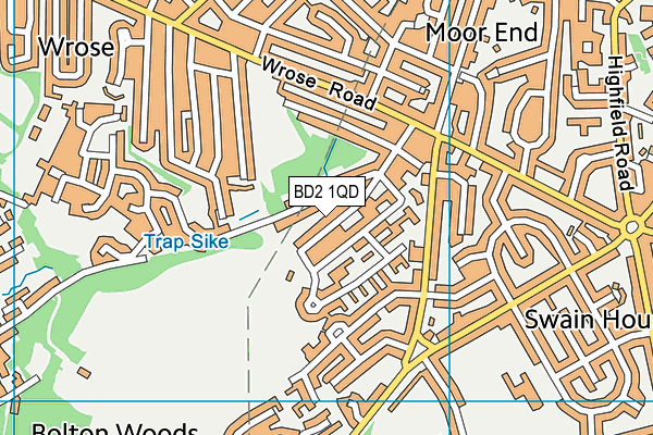 BD2 1QD map - OS VectorMap District (Ordnance Survey)