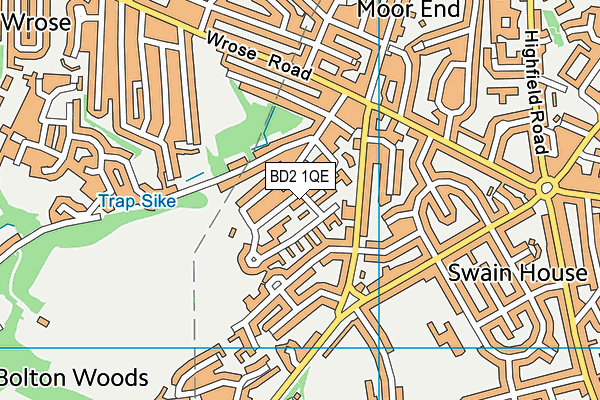 BD2 1QE map - OS VectorMap District (Ordnance Survey)