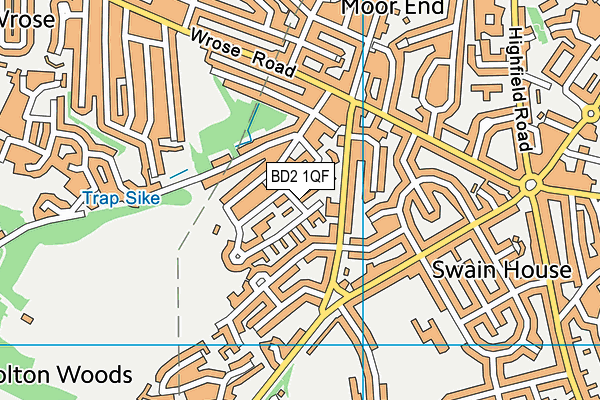 BD2 1QF map - OS VectorMap District (Ordnance Survey)