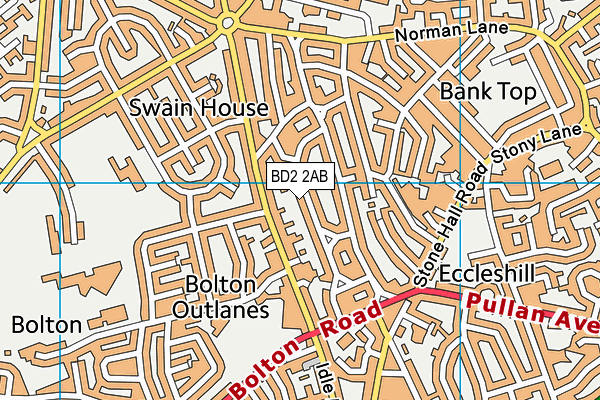 BD2 2AB map - OS VectorMap District (Ordnance Survey)