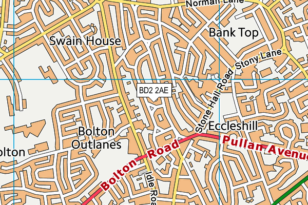 BD2 2AE map - OS VectorMap District (Ordnance Survey)