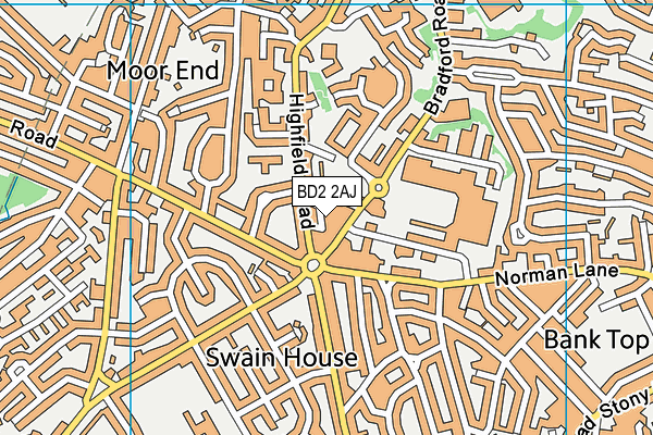 BD2 2AJ map - OS VectorMap District (Ordnance Survey)